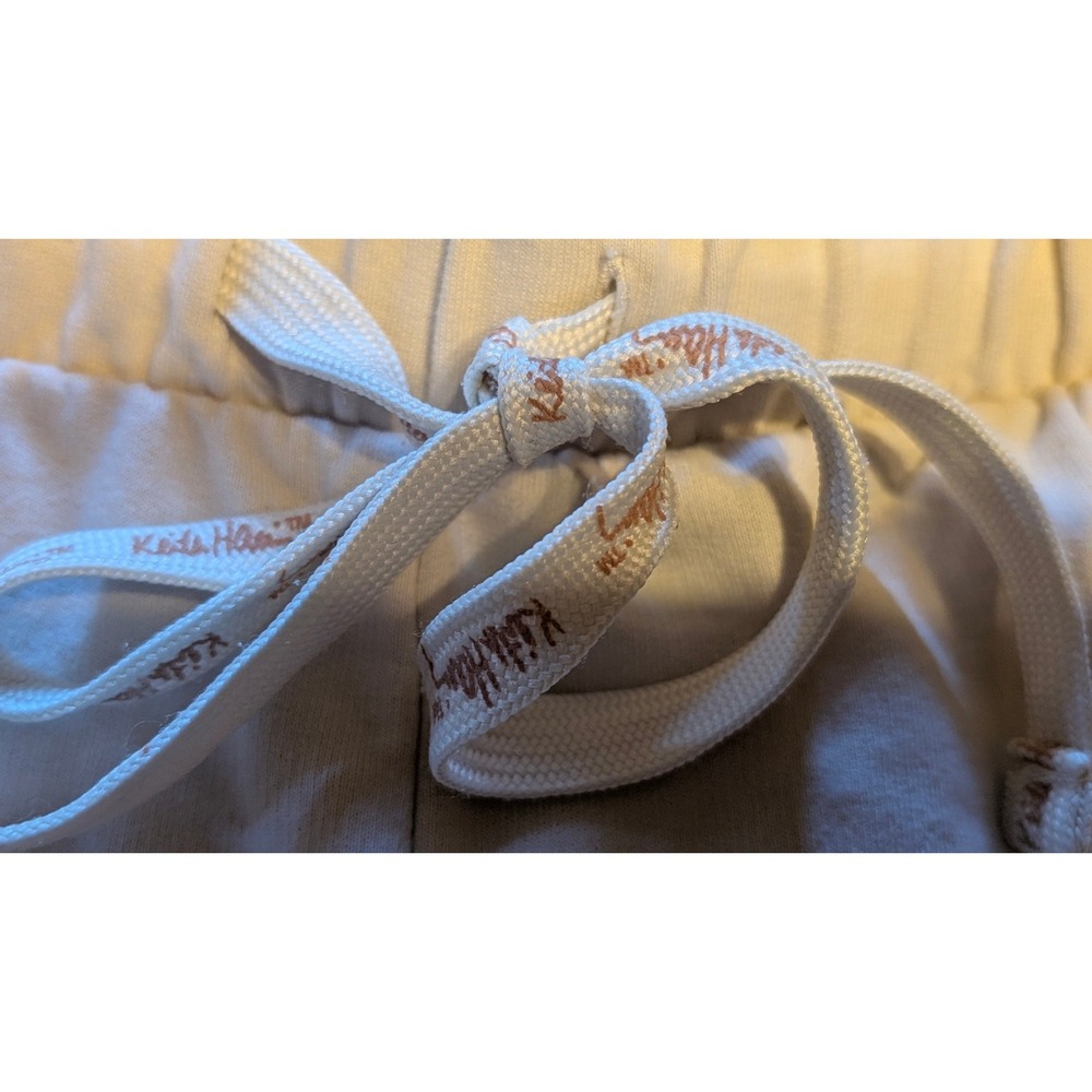 Keith Haring Graphic Joggers Cream Fleece Sweatpants Womens M retro streetwear - Picture 3 of 8